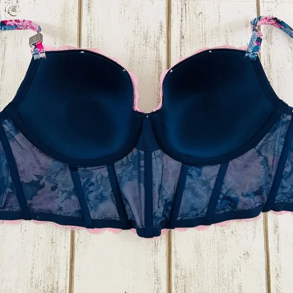 36D Victoria’s Secret Dream Angels Lined Demi Bra Top Corset - Picture 10 of 12